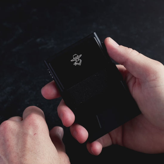 This minimalist design holds cards secure and RFID protects them